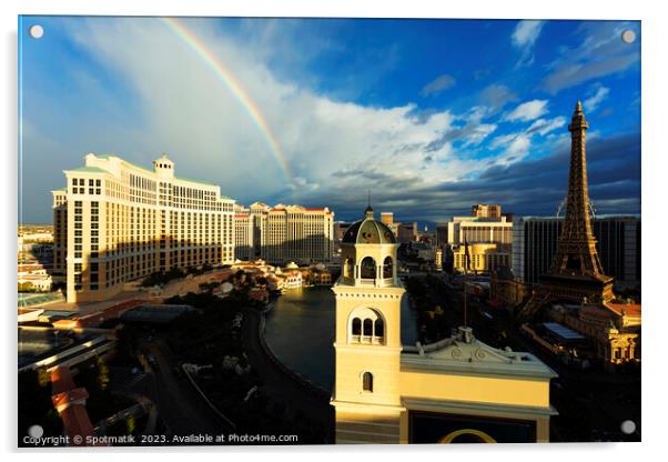 Las Vegas Nevada Downtown Bellagio Resort Hotel USA Acrylic by Spotmatik 