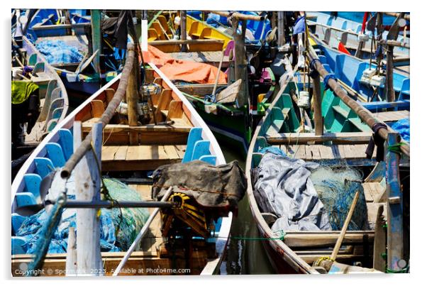 Indonesian local wooden fishing boats South East Asia Acrylic by Spotmatik 