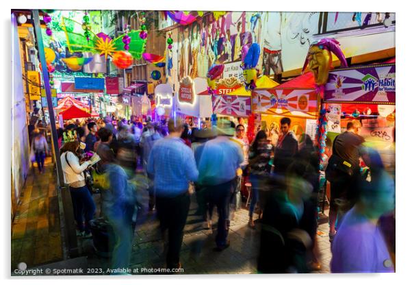 Kowloon busy market traders Hong Kong East Asia, Acrylic by Spotmatik 