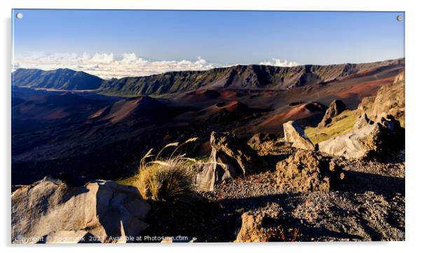 Aerial view of Haleakala Volcano Maui Hawaiian archipelago  Acrylic by Spotmatik 