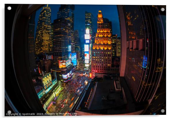 Night time Times Square Manhattan New York America Acrylic by Spotmatik 