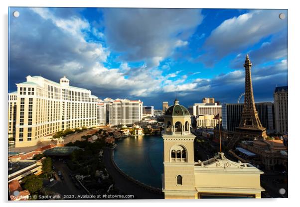 Sunset Bellagio Luxury Resort Hotel Las Vegas  Acrylic by Spotmatik 