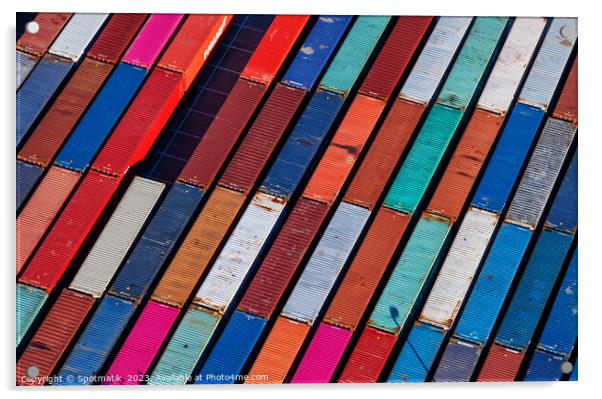 Port of Los Angeles commercial cargo Containers California  Acrylic by Spotmatik 