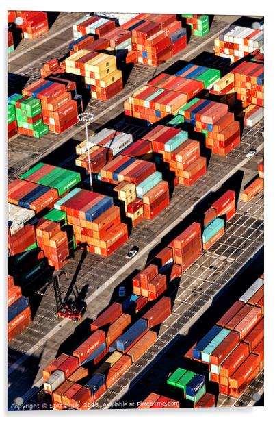 Port of Los Angeles containers ready for shipping  Acrylic by Spotmatik 