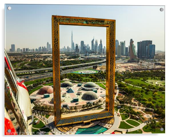 Aerial Helicopter view of Zabeel Park Dubai Frame  Acrylic by Spotmatik 