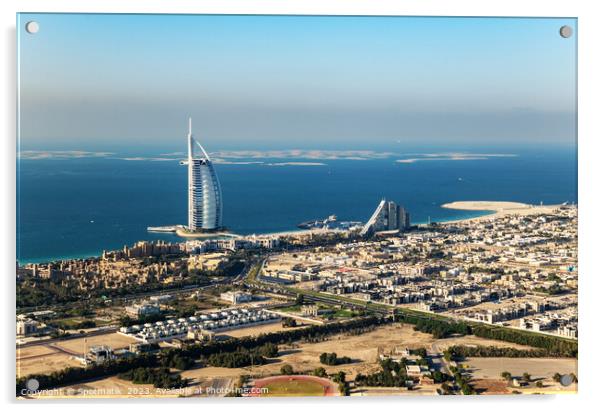 Aerial Burj Al Arab luxury Hotel complex UAE  Acrylic by Spotmatik 