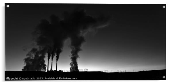 Arizona Power plant at sunrise emitting smoke and steam  Acrylic by Spotmatik 