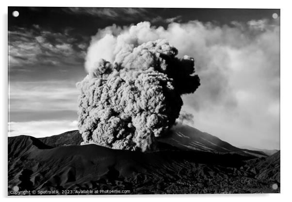 Mt Bromo Indonesia a remote active volcano erupting  Acrylic by Spotmatik 