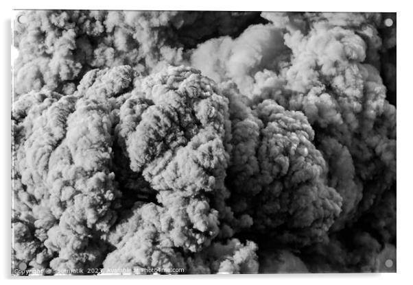 Mount Bromo volcano activity ash cloud Indonesia Acrylic by Spotmatik 