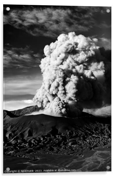 Mt Bromo Java active volcano erupting Indonesia Asia Acrylic by Spotmatik 