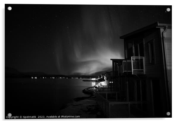 Aurora Borealis in night sky Arctic Circle Norway Acrylic by Spotmatik 