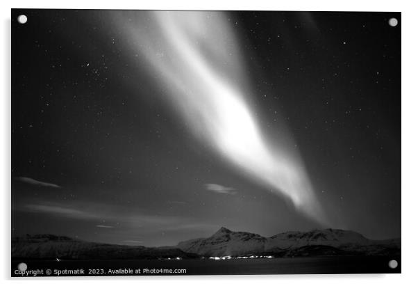 Northern Polar Lights in night sky Norway Scandinavia Acrylic by Spotmatik 
