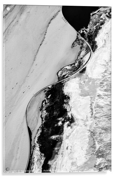 Aerial abstract art graphic image Tailing pond Oil Acrylic by Spotmatik 
