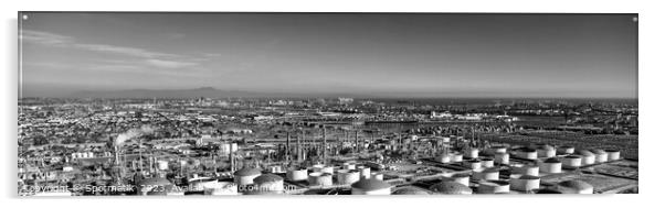 Panorama aerial view refinery oil storage Los Angeles  Acrylic by Spotmatik 