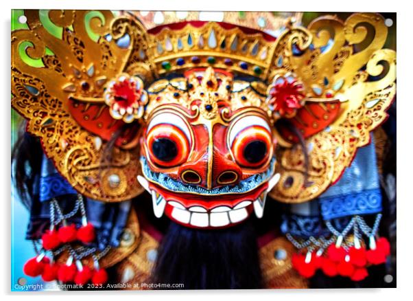 Balinese Barong traditional dancer ceremonial dragon mask Acrylic by Spotmatik 