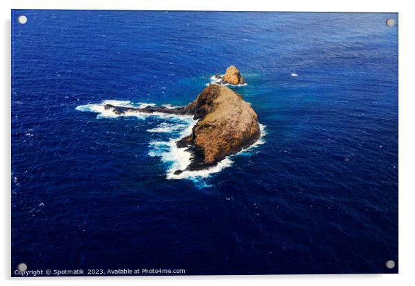 Aerial Molokai coastal view Mokopu Island Kukaiwaa Point  Acrylic by Spotmatik 