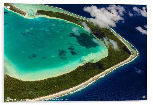 Aerial Tupai Bora Bora Tahaa Society Islands Pacific  Acrylic by Spotmatik 