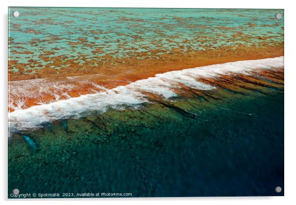 Aerial Bora Bora a luxury Tahitian Pacific Island  Acrylic by Spotmatik 