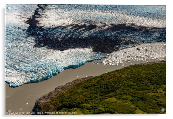 Aerial view Alaska USA glacier ice shelf environmental Acrylic by Spotmatik 