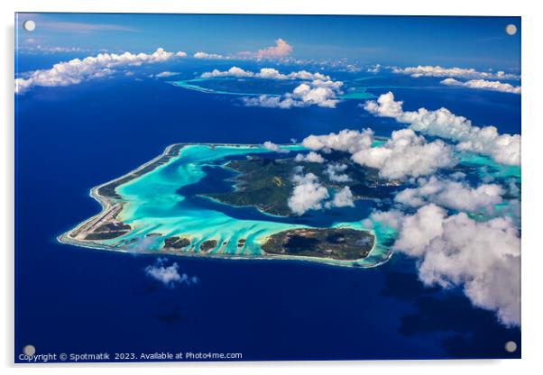 Aerial Bora Bora Tahaa French Polynesia South seas  Acrylic by Spotmatik 