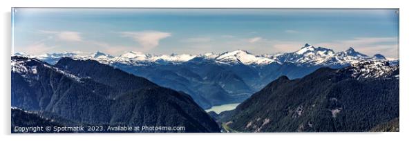 Aerial Panoramic view of Rocky mountains Vancouver Canada Acrylic by Spotmatik 