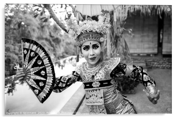 Portrait beautiful Balinese female performing finger dance Acrylic by Spotmatik 