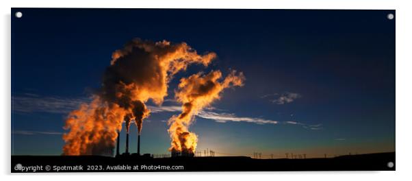 Dawn sunlight near Industrial power plant Arizona USA Acrylic by Spotmatik 