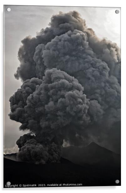 Mt Bromo Indonesia a remote active volcano erupting  Acrylic by Spotmatik 
