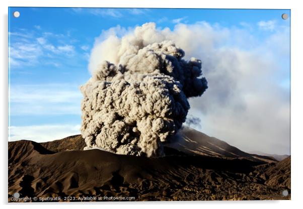 Mt Bromo Indonesia a remote active volcano erupting  Acrylic by Spotmatik 