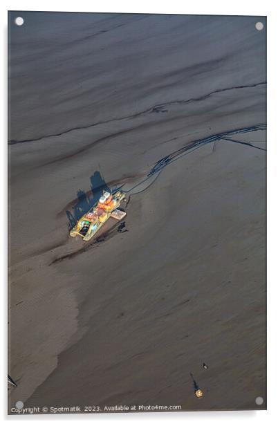 Aerial Abstract Tar sand waste ponds Ft McMurray  Acrylic by Spotmatik 