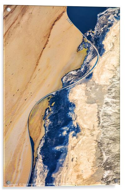 Aerial abstract art graphic image Tailing pond Oil Acrylic by Spotmatik 