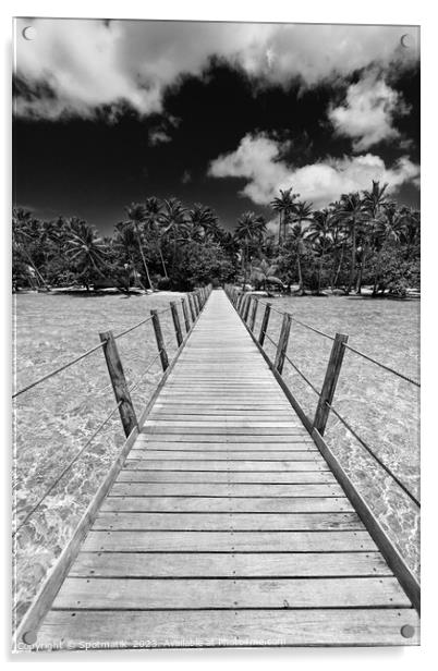 Bora Bora tropical Island overwater boardwalk French Polynesia Acrylic by Spotmatik 