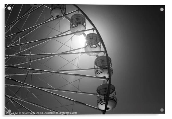 Norway Bergen Ferris wheel amusement Fair ground ride  Acrylic by Spotmatik 