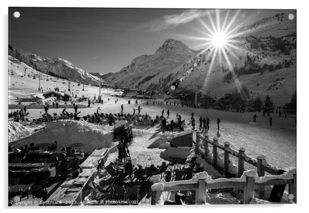 Ski resort France Alps sport recreation outdoors travel Acrylic by Spotmatik 