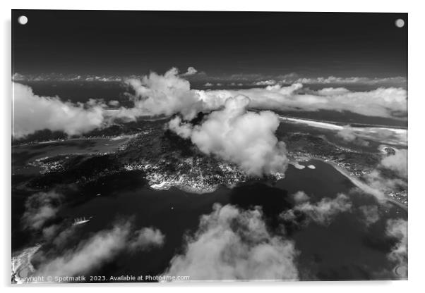 Aerial Bora Bora a luxury Tahitian Pacific Island  Acrylic by Spotmatik 