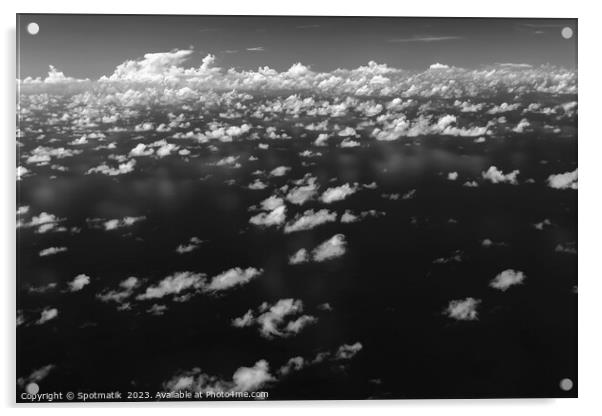 Aerial cloudscape of French Polynesia Pacific ocean seascape  Acrylic by Spotmatik 