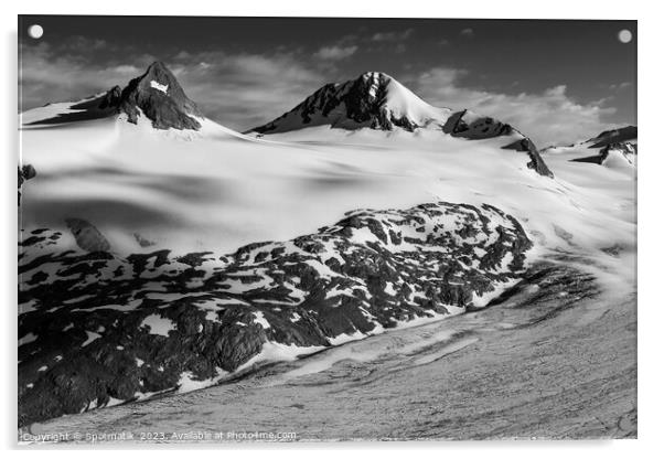 Aerial snowy mountain Wilderness Alaskan remote Chugach mountain Acrylic by Spotmatik 