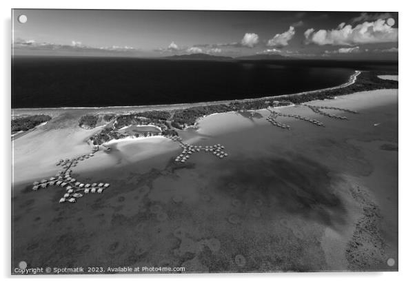 Aerial Bora Bora Luxury Overwater bungalows South Pacific Acrylic by Spotmatik 