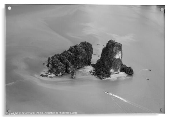 Aerial view Krabi Thailand limestone rock karsts Asia Acrylic by Spotmatik 