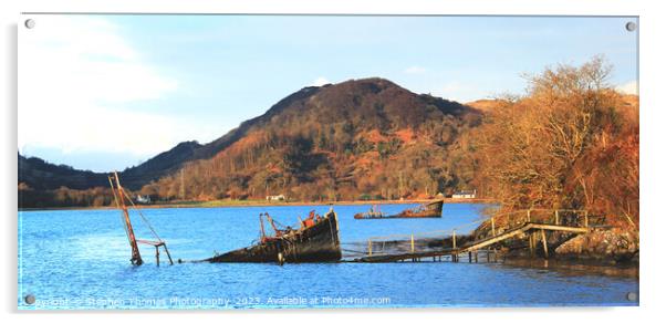 Ancient Wrecks in Scottish Loch Acrylic by Stephen Thomas Photography 