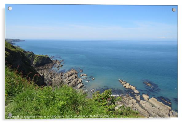 Ilfracombe Torrs Sea View in North Devon Acrylic by Stephen Thomas Photography 