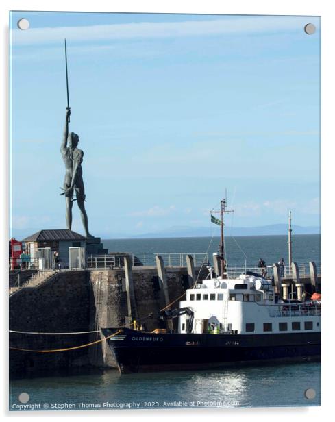Damien Hirst's Verity Statue at Ilfracombe Harbour Acrylic by Stephen Thomas Photography 