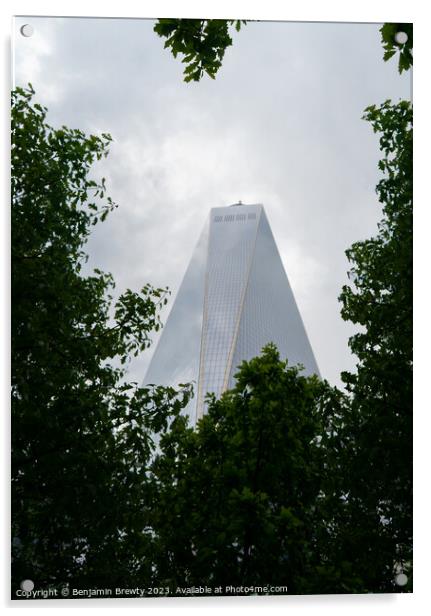 One World Trade Center Acrylic by Benjamin Brewty