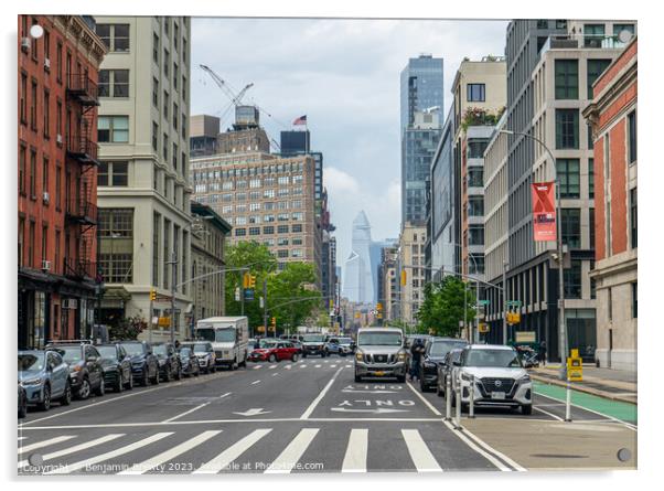 New York Streets Acrylic by Benjamin Brewty