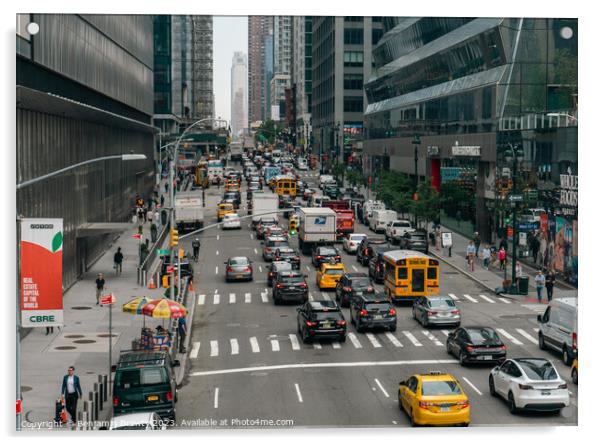 New York Traffic Acrylic by Benjamin Brewty