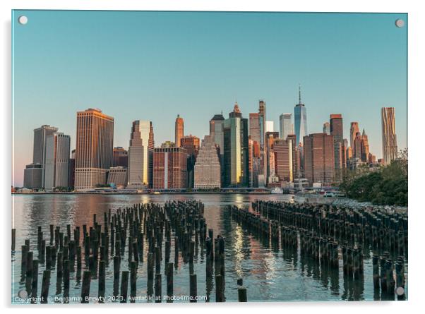 NYC Skyline Sunrise  Acrylic by Benjamin Brewty