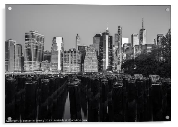 New York Skyline  Acrylic by Benjamin Brewty