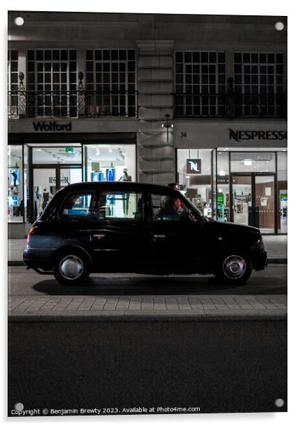 London Taxi Acrylic by Benjamin Brewty