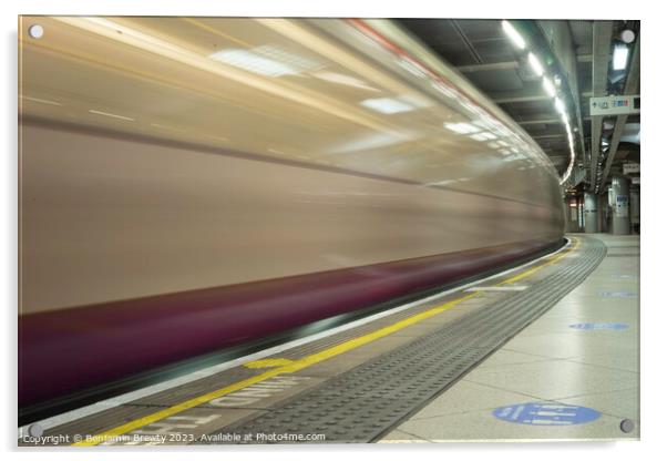 London Underground Long Exposure  Acrylic by Benjamin Brewty