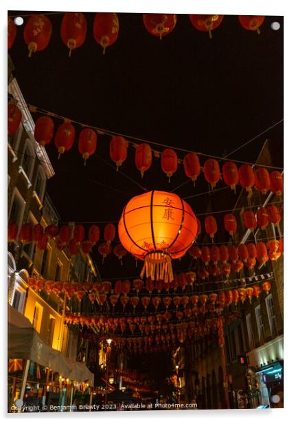 Chinatown Lantern's Acrylic by Benjamin Brewty